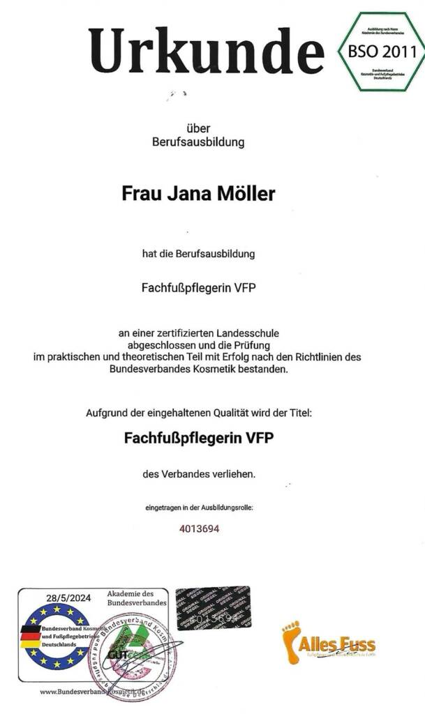 Jana Möller- Medizinische Fußpflege München